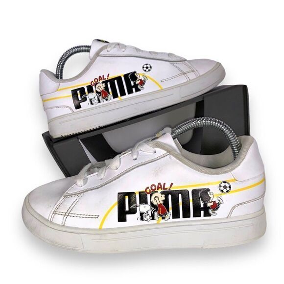 Puma x Peanuts Serve Pro Sneakers White / Multicolor 380937-01 Youth 3 - Picture 1 of 11